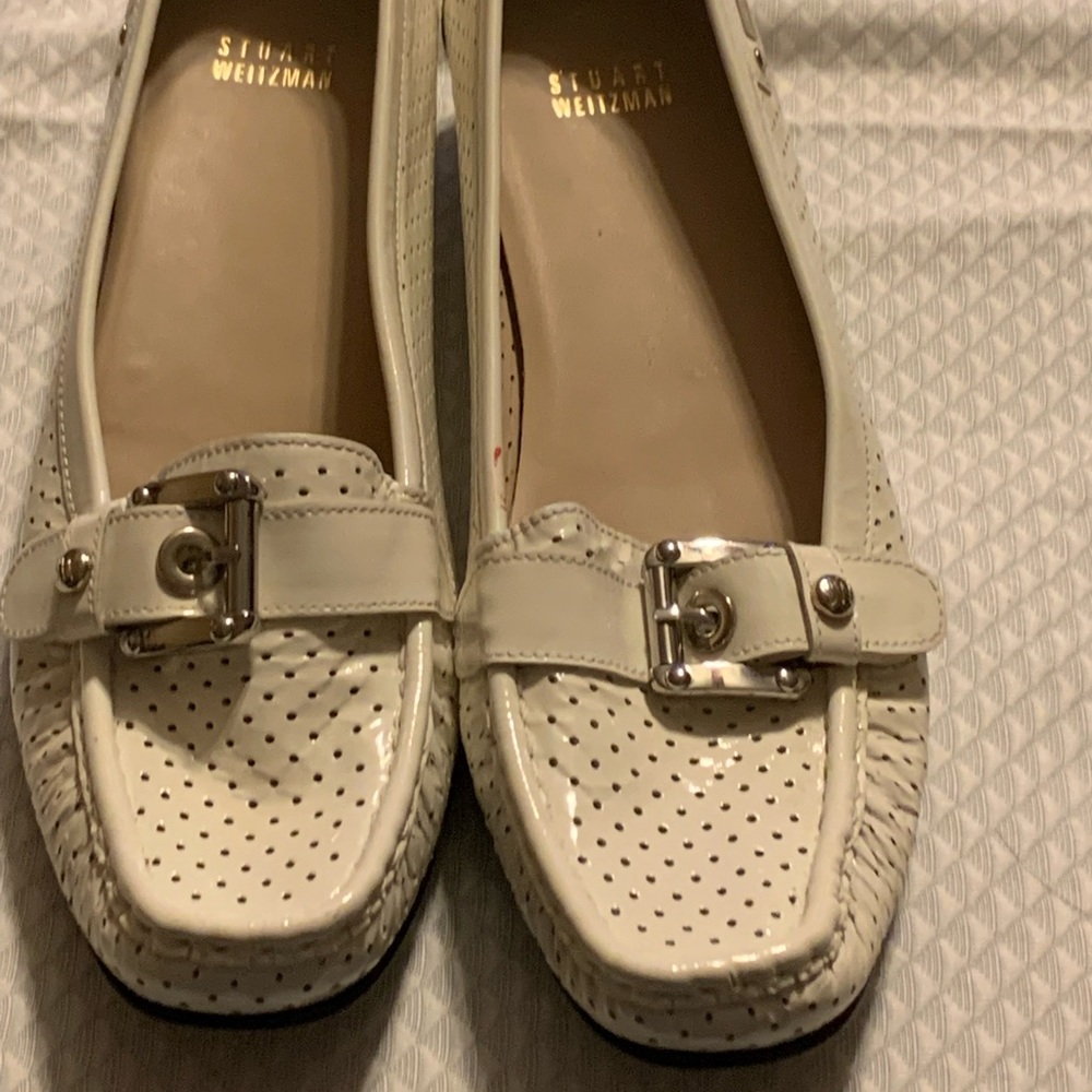 Stuart Weitzman Cream Color Patent Wedges - image 2